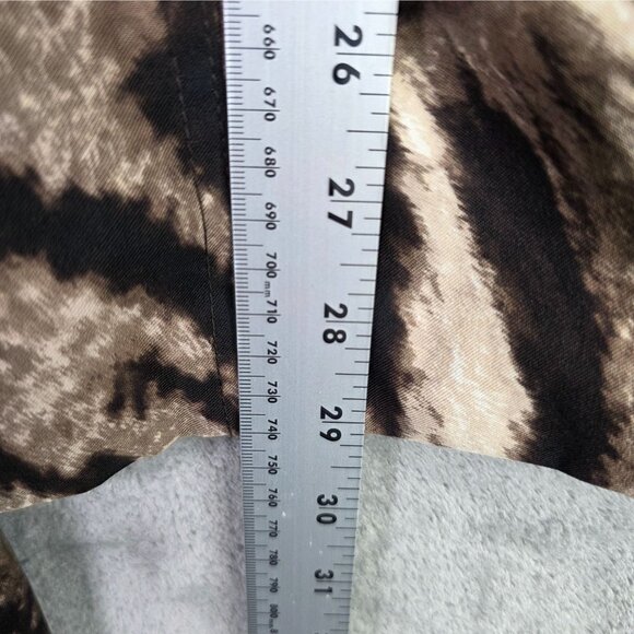 Womens Susan Graver Brown Animal Print Blazer Jacket Belted Polyester Spandex S - Picture 6 of 7